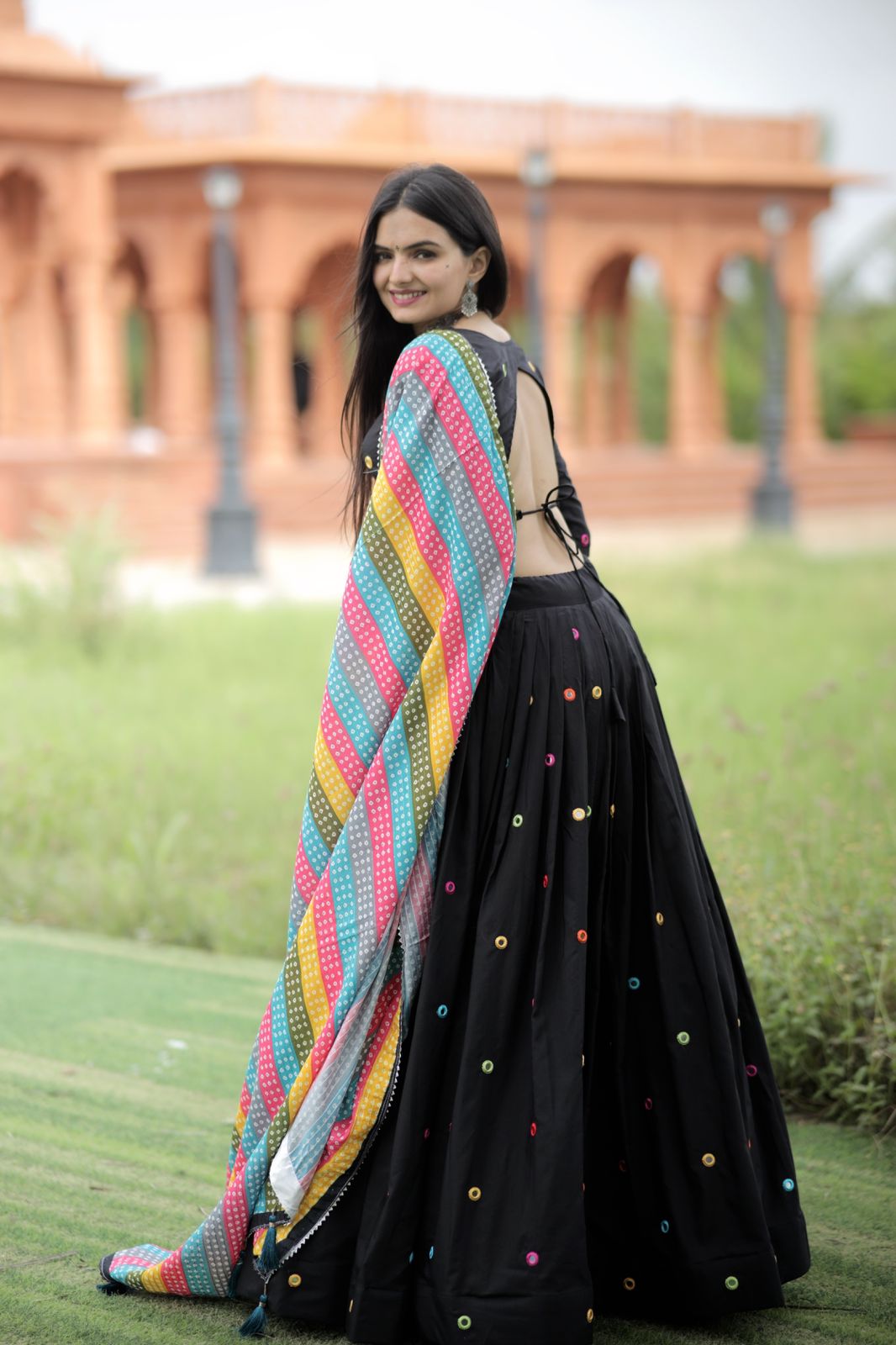 Black Color Real Mirror Works Occasion Wear Lehenga Choli Clothsvilla