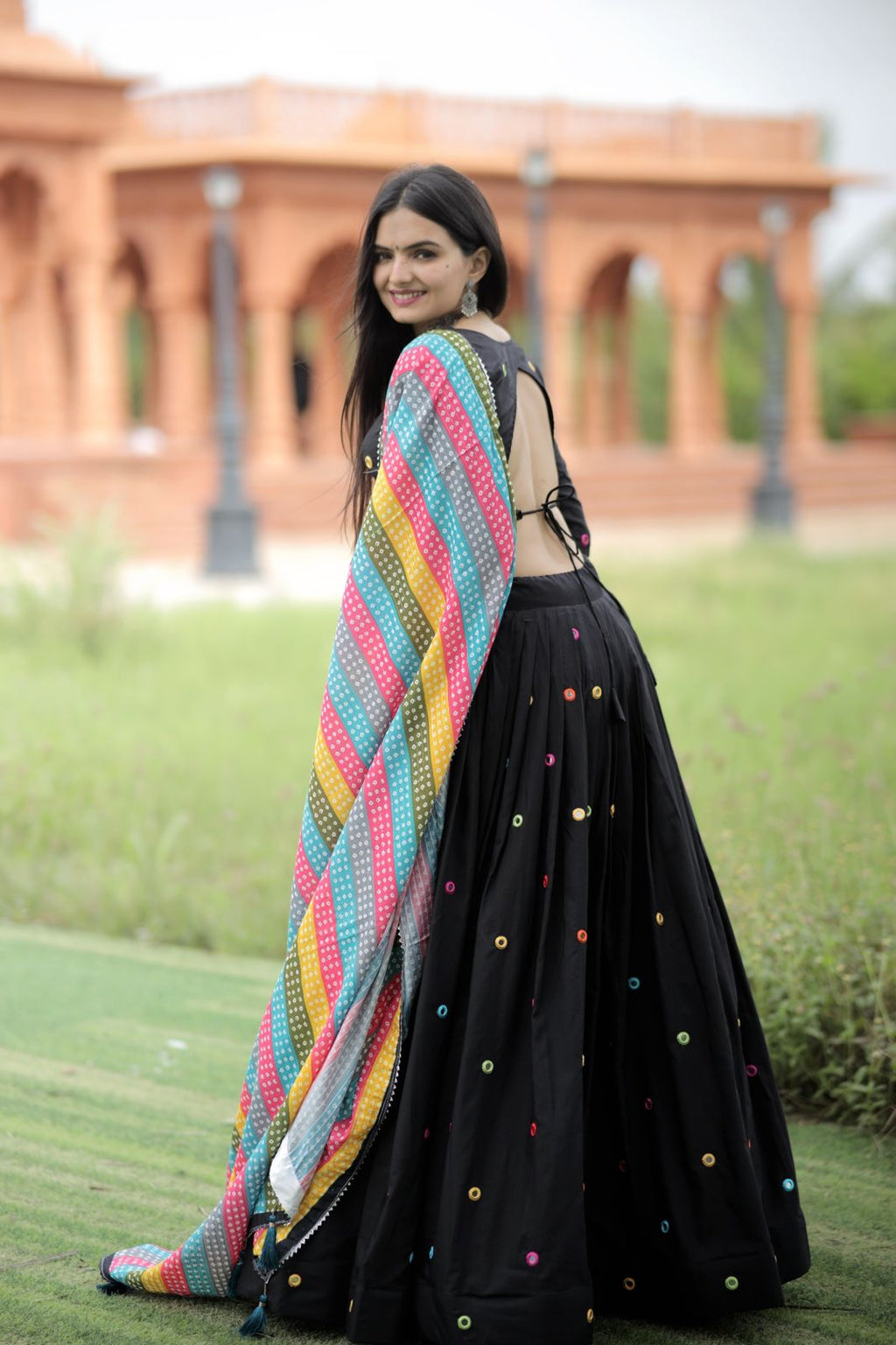 Black Color Real Mirror Works Occasion Wear Lehenga Choli Clothsvilla