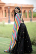 Load image into Gallery viewer, Black Color Real Mirror Works Occasion Wear Lehenga Choli Clothsvilla