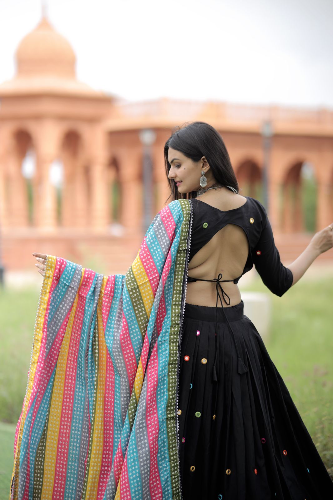 Black Color Real Mirror Works Occasion Wear Lehenga Choli Clothsvilla