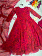 Load image into Gallery viewer, Red Color Digital Print Fancy Anarkali Suit
