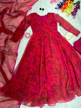 Load image into Gallery viewer, Red Color Digital Print Fancy Anarkali Suit