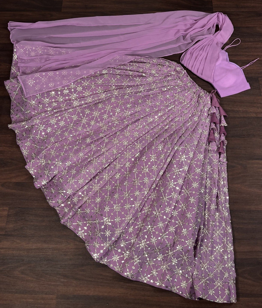 Trendy Lavender Color Lehenga With Fancy Blouse