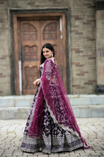 Load image into Gallery viewer, Captivating Embroidered Work Wine Color Lehenga Choli