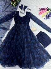 Load image into Gallery viewer, Amazing Navy Blue Digital Print Huge Flair Anarkali Suit