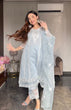 Load image into Gallery viewer, Pretty Sky Blue Organza Silk Embroidery Work Salwar Suit