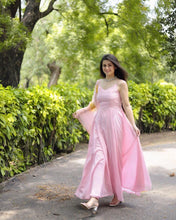 Load image into Gallery viewer, Lovely Light Pink Color Gown With Organza Dupatta