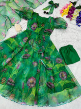 Load image into Gallery viewer, Organza Silk Green Color Anarkali Suit