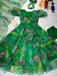 Load image into Gallery viewer, Organza Silk Green Color Anarkali Suit