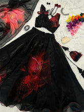 Load image into Gallery viewer, Black Color Digital Printed Party Wear Lehenga Choli
