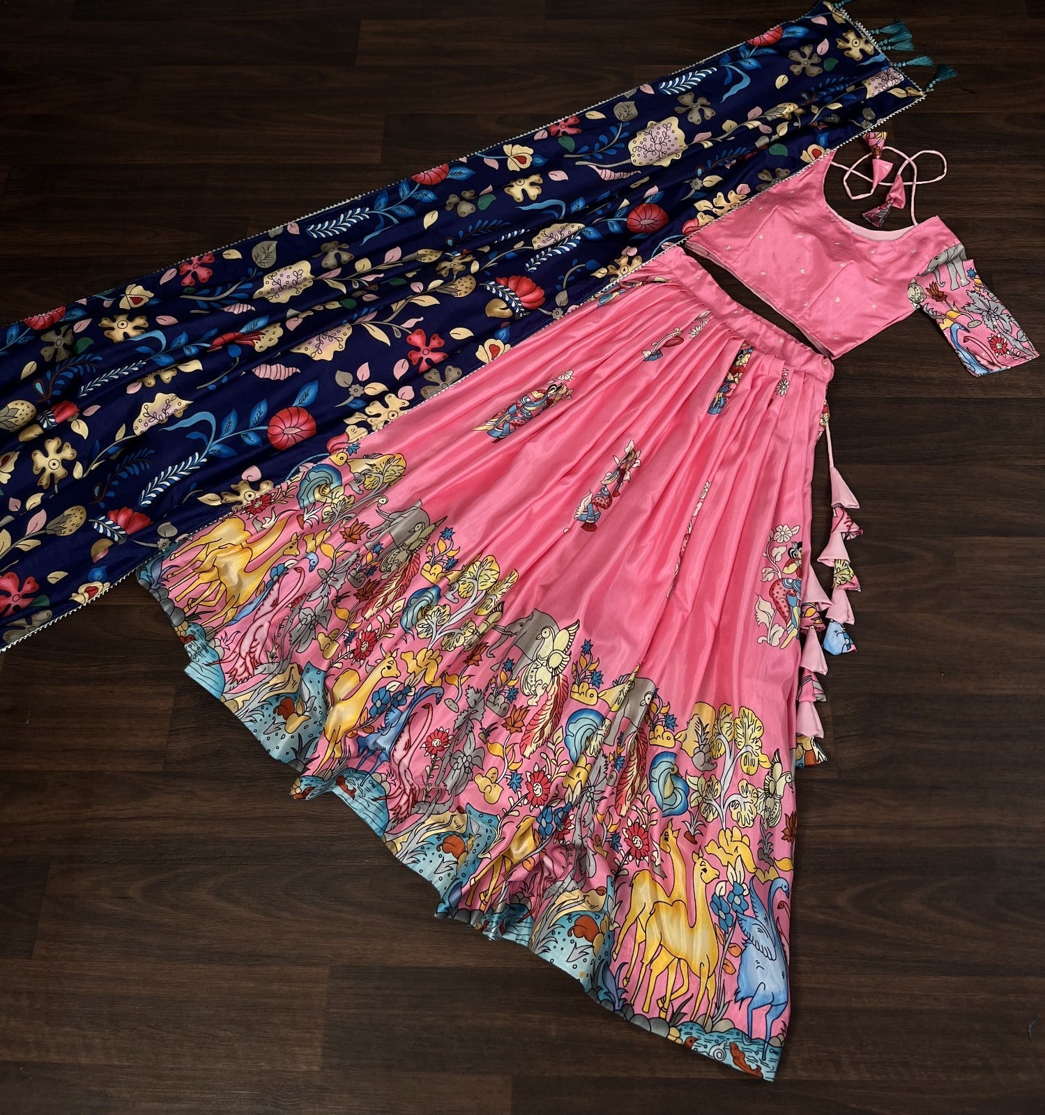 Navratri Special Pink Color Printed Lehenga Choli