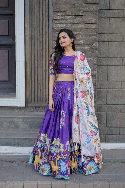 Navratri Special Purple Color Printed Lehenga Choli Main image