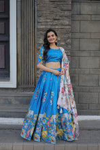 Load image into Gallery viewer, Navratri Special Sky Blue Color Printed Lehenga Choli