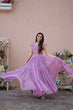 Load image into Gallery viewer, Captivating Ruffle Flare Lavender Color Gown Clothsvilla