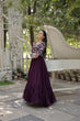 Load image into Gallery viewer, Wine Color Embroidery Work Long Gown