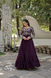 Load image into Gallery viewer, Wine Color Embroidery Work Long Gown