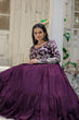 Load image into Gallery viewer, Wine Color Embroidery Work Long Gown
