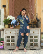 Load image into Gallery viewer, Party Wear Navy Blue Color Flower Design Cord Set