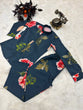Load image into Gallery viewer, Party Wear Navy Blue Color Flower Design Cord Set