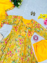 Load image into Gallery viewer, Multi Color Design With Yellow Color Wonderful Anarkali Gown
