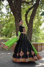 Load image into Gallery viewer, Kutchi Embroidered Work Black Color Lehenga Choli