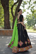 Load image into Gallery viewer, Kutchi Embroidered Work Black Color Lehenga Choli