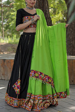 Load image into Gallery viewer, Kutchi Embroidered Work Black Color Lehenga Choli