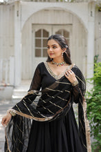 Load image into Gallery viewer, Captivating Black Color Gown With Ravishing Dupatta