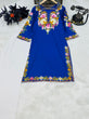 Load image into Gallery viewer, Multi Color Thread Work  Blue Kurti With White Pant