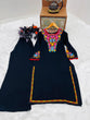 Load image into Gallery viewer, Multi Color Thread Work Black Kurti With Pant
