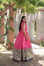 Load image into Gallery viewer, Exclusive Rich Designer Print Pink Color Gown