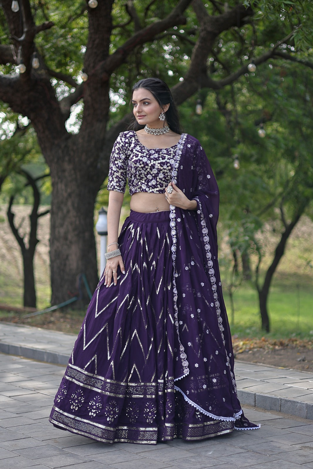 Beautiful Heavy Work Purple Color Designer Lehenga Choli Main image