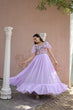 Load image into Gallery viewer, Wonderful Embroidered Work Ruffle Lavender Color Gown Clothsvilla