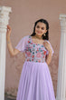 Load image into Gallery viewer, Wonderful Embroidered Work Ruffle Lavender Color Gown Clothsvilla