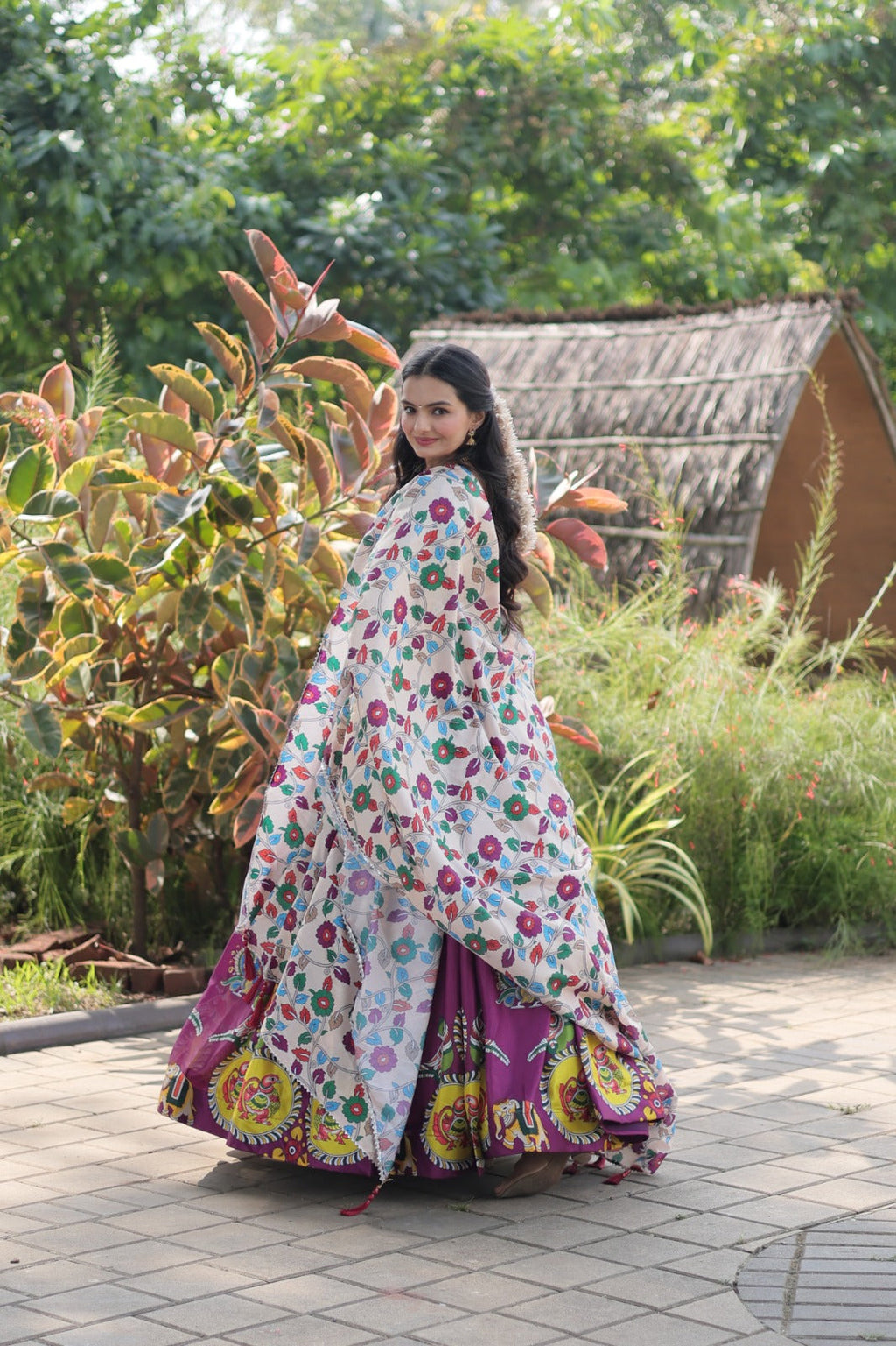 Fabulous Dola Silk Purple Color Lehenga Blouse Dupatta Set