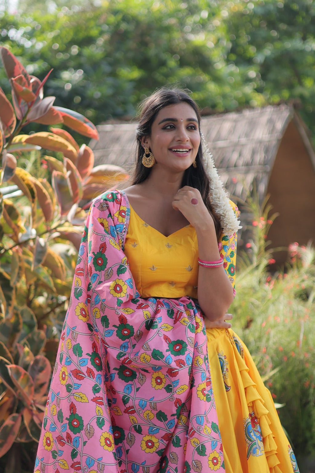 Fabulous Dola Silk Yellow Color Lehenga Blouse Dupatta Set