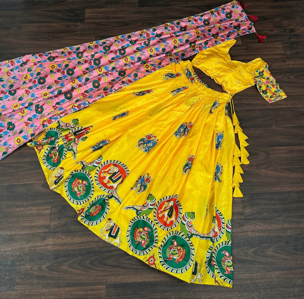 Fabulous Dola Silk Yellow Color Lehenga Blouse Dupatta Set