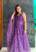 Load image into Gallery viewer, Digital Printed Purple Color Classic Anarkali Suit