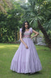 Load image into Gallery viewer, Party Wear Embroidered Work Lavender Color Long Gown Clothsvilla