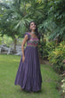 Load image into Gallery viewer, Party Wear Embroidered Work Purple Color Long Gown Clothsvilla
