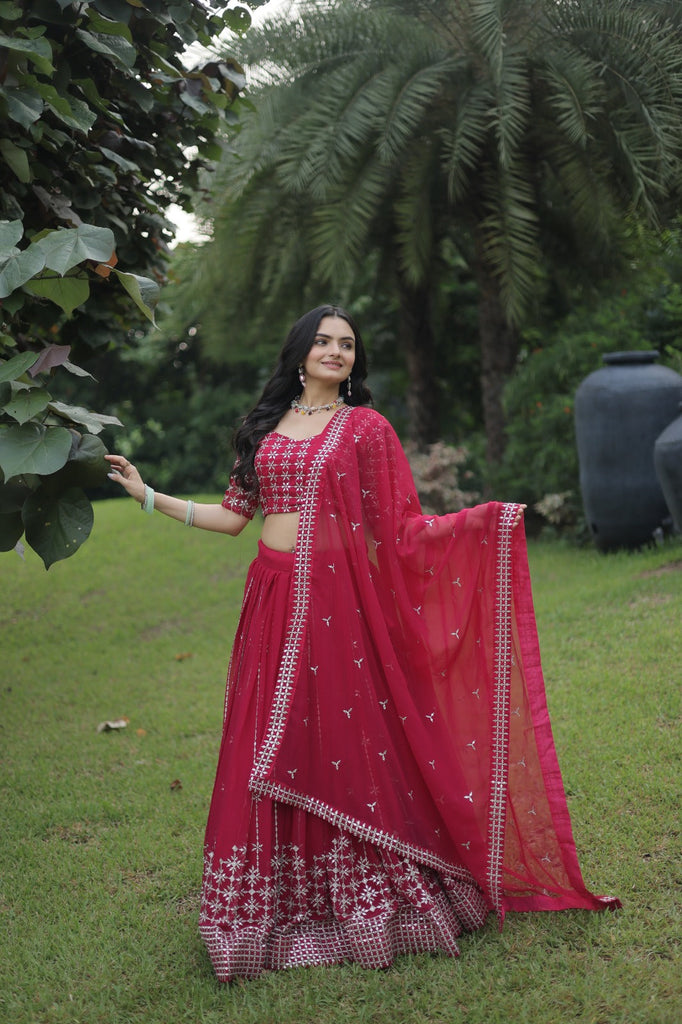 Gorgeous Pink Lehenga Choli with Heavy Embroidery Work