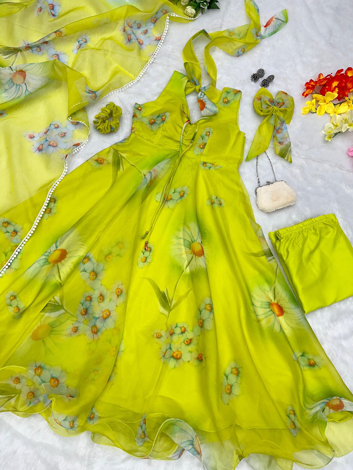 Shop Lemon Green Printed Kurta Set for Women Online from India's Luxury  Designers 2024