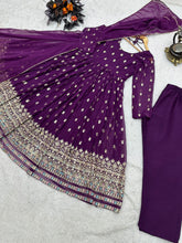 Load image into Gallery viewer, Festive Wear Purple Color Sequence Work Anarkali Suit