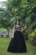 Load image into Gallery viewer, Captivating Black Color Embroidered Work Long Gown Clothsvilla