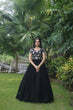 Load image into Gallery viewer, Captivating Black Color Embroidered Work Long Gown Clothsvilla