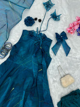 Load image into Gallery viewer, Blue Georgette Anarkali Set With Digital Print