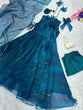 Load image into Gallery viewer, Blue Georgette Anarkali Set With Digital Print