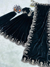 Load image into Gallery viewer, Glamourous Black Color Embroidery Work Anarkali Suit