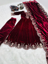 Load image into Gallery viewer, Glamourous Maroon Color Embroidery Work Anarkali Suit