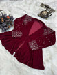 Load image into Gallery viewer, Stunning Pal Work Velvet Maroon Beautiful Jacket